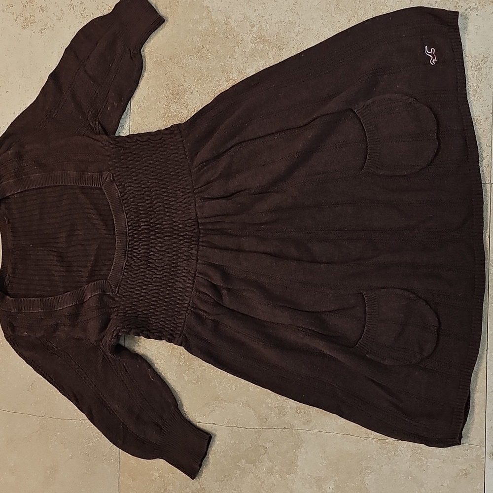 Y2K Vintage Hollister Dark Brown Babydoll Sweater Top